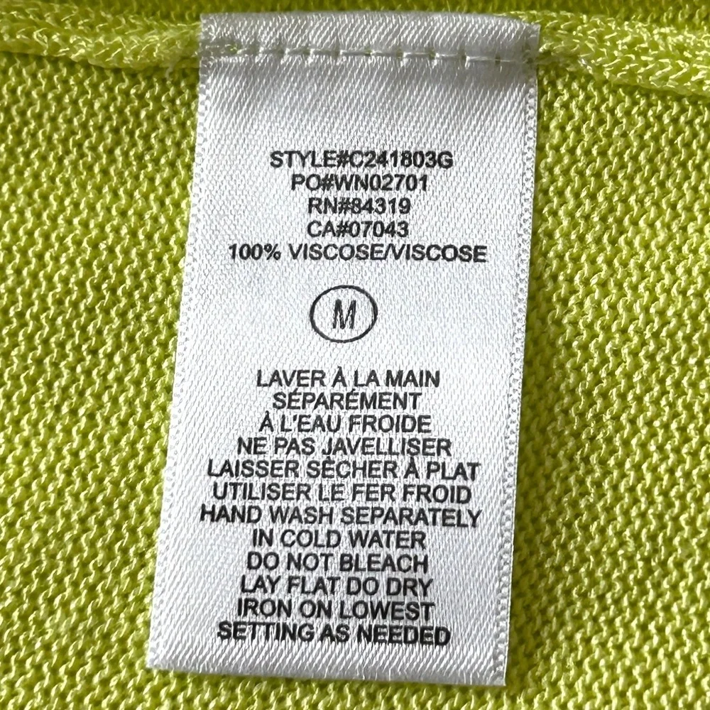 NWT CYRUS Short Sleeve Silky Knit Open Cardigan in Chartreuse Size M - Picture 5 of 16